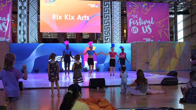 Rix Kix Arts dancers pull out the moves at the Festival of Us celebrations on Australia Day 2023. Picture: (A)manda Parkinson