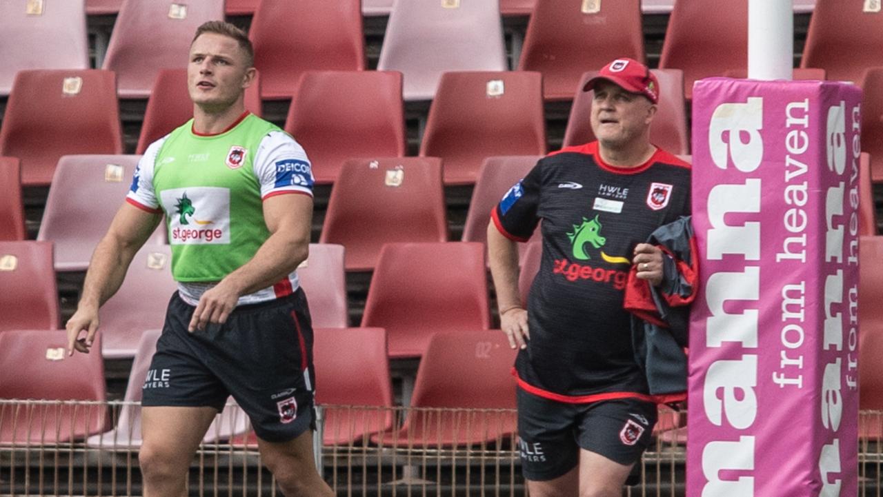 George Burgess (left) at training last week. Picture: Julian Andrews