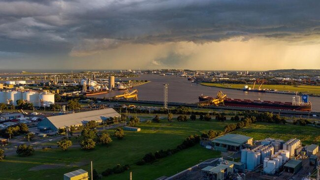 Bulk carriers docked at the Newcastle Coal Terminal in New South Wales. Bad weather in March delayed some coal shipments. Picture: Bloomberg