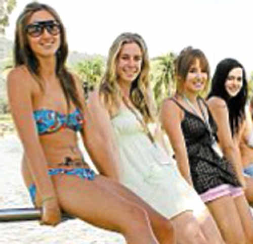 School leavers Jasmyne Edwards, Chloe Dittman, Millie Borellini and Bonnie King were at Schoolies at Airlie Beach last year. Picture: WHITSUNDAY TIMES