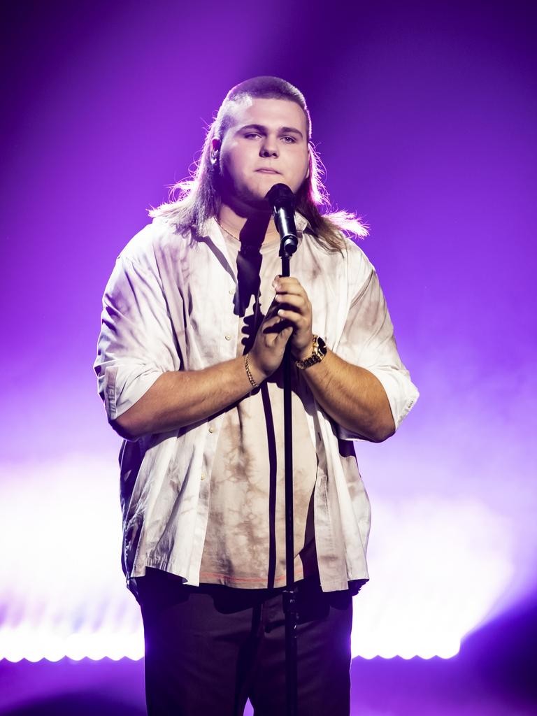 Adam Ludewig on The Voice. Picture: Supplied