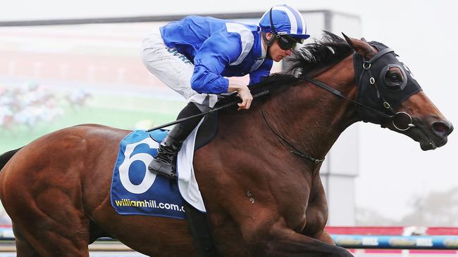 The mane man: James McDonald rides Almoonqith to the easiest of Geelong Cup wins. Photo by Michael Dodge/Getty Images.