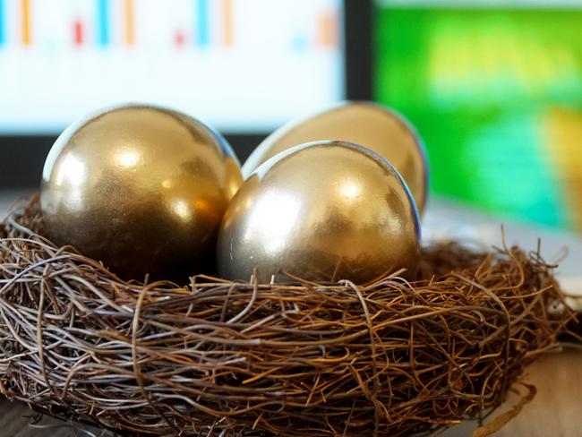 Golden Eggs. Making Money and Successful Investment. Generic superannuation nest eggs