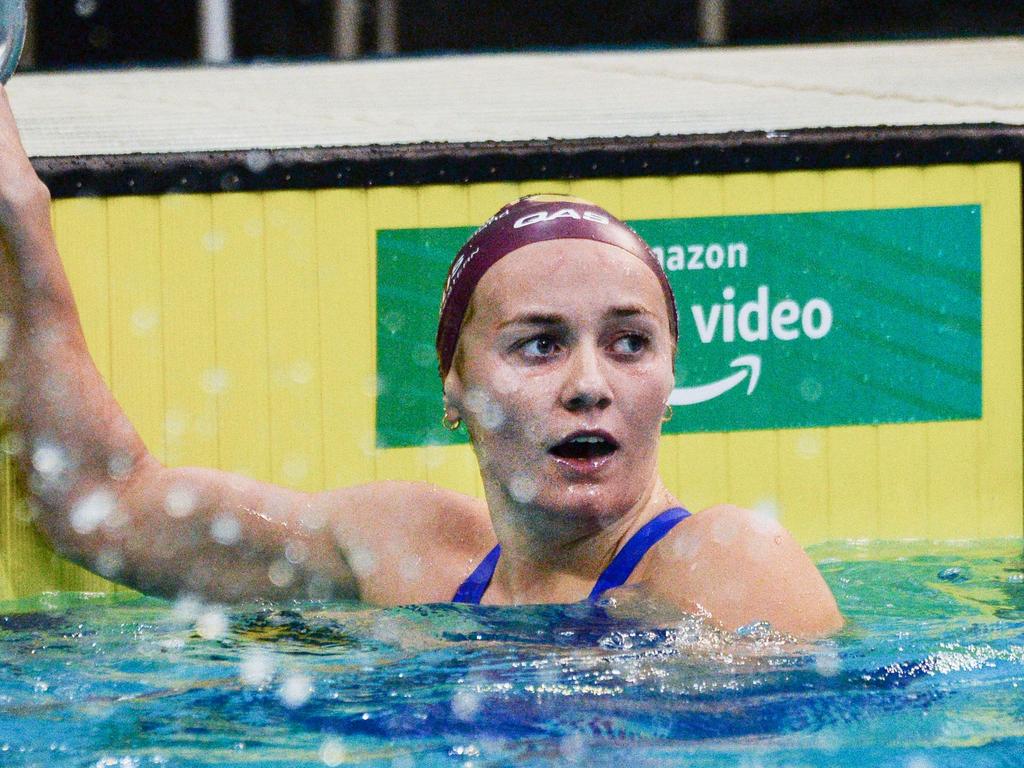 Ariarne Titmus has been on fire at the Olympic swimming trials in Adelaide. (Photo by Brenton Edwards/AFP)