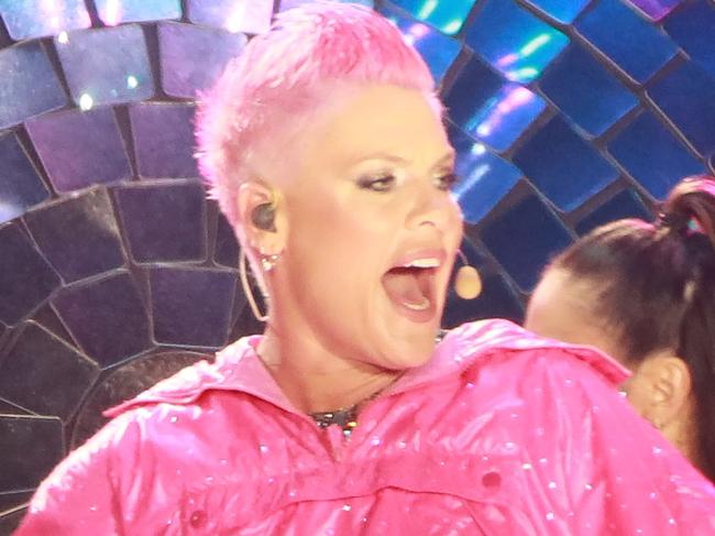 Pop star Pink performs in Sydney. Photographer: Tom Parrish