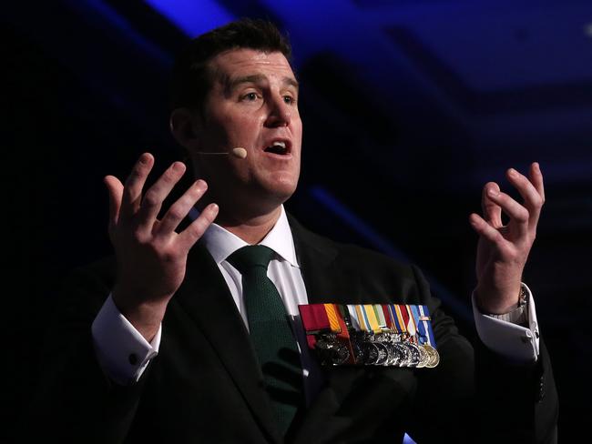 Victoria Cross winner Ben Robert-Smith speaks at the Legacy function held at Jupiters Casino, Broadbeach, Gold Coast. Photo: Regi Varghese