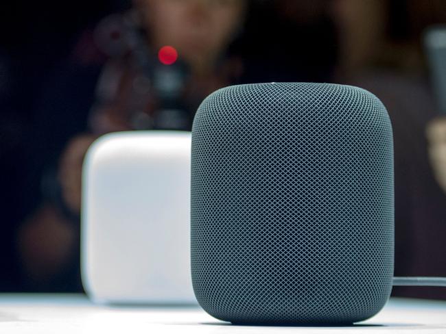 Just 17cm tall, the HomePod has been designed for kitchens and lounge rooms. Picture: Josh Edelson