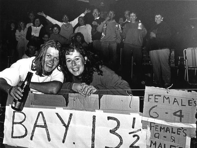 NYE celebrations in Torquay 1989. Michael Dunn and Libby Bonglorno. Picture: Nicole Brennan