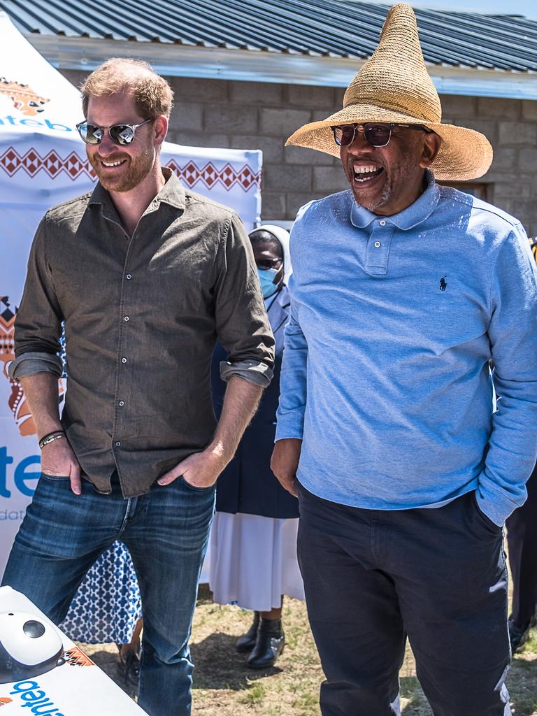 In Lesotho to support his Sentebale charity, Harry donned a smart shirt and sunnies. Picture: Brian Otieno/Getty Images for Sentebale