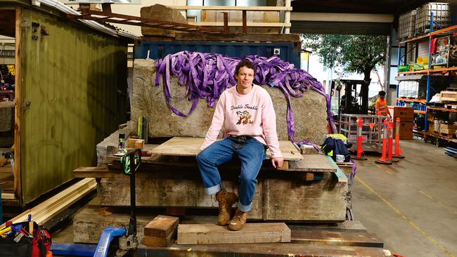 Hewson in his vast Sydney studio. Picture: John Feder/The Australian