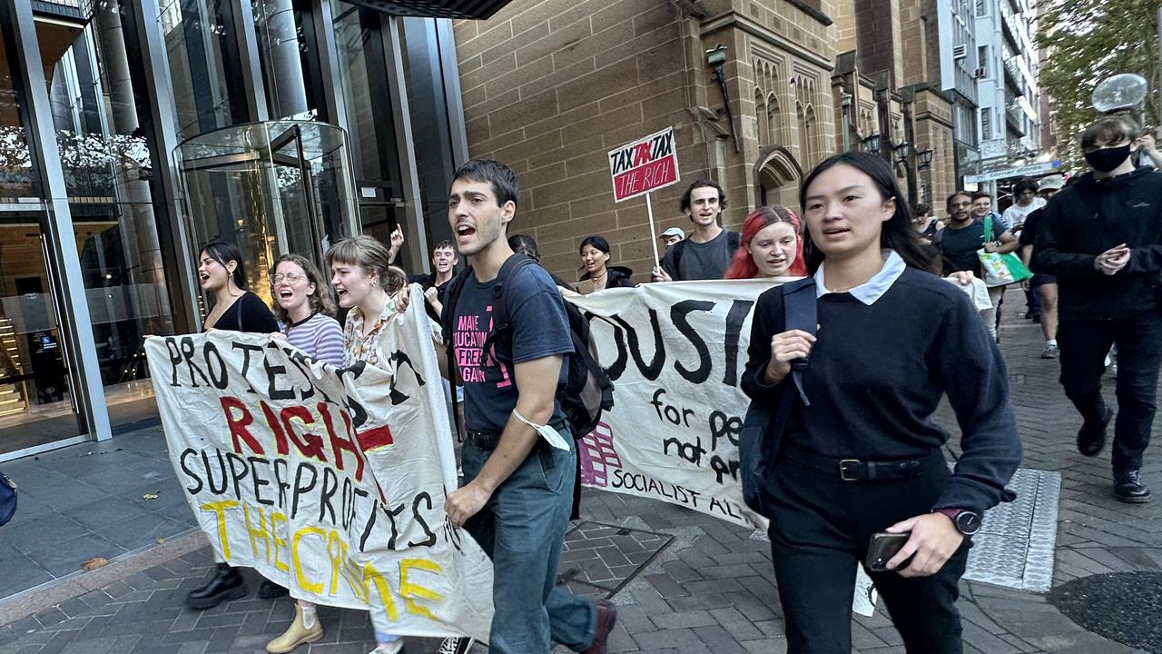 The group marched from NSW Parliament through Martin Place. Picture: Eli Green / NCA Newswire