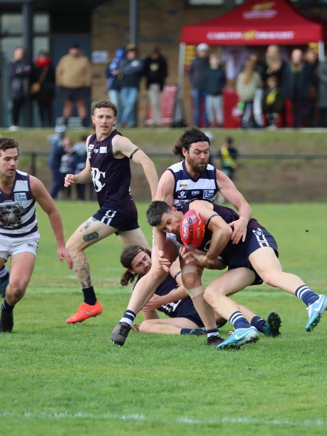 Trent Cotchin playing for Ballan. Pictures: Carlton Draught