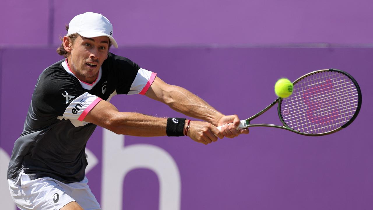 Alex de Minaur has been in sizzling form on grass, placing second at the Queen’s Club. (Photo by Adrian DENNIS / AFP)