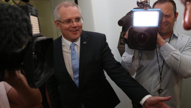 Treasurer Scott Morrison after handing down his Budget speech. Picture: Gary Ramage