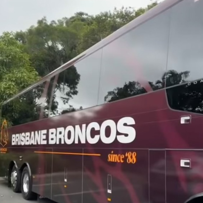 The Broncos bus, aka the Walsh Express. Picture: NRL Imagery