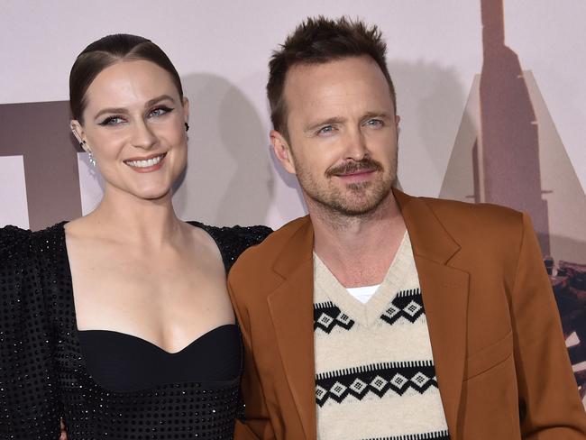 US actress Evan Rachel Wood and US actor Aaron Paul arrive for the Los Angeles season three premiere of the HBO series "Westworld". Picture: AFP