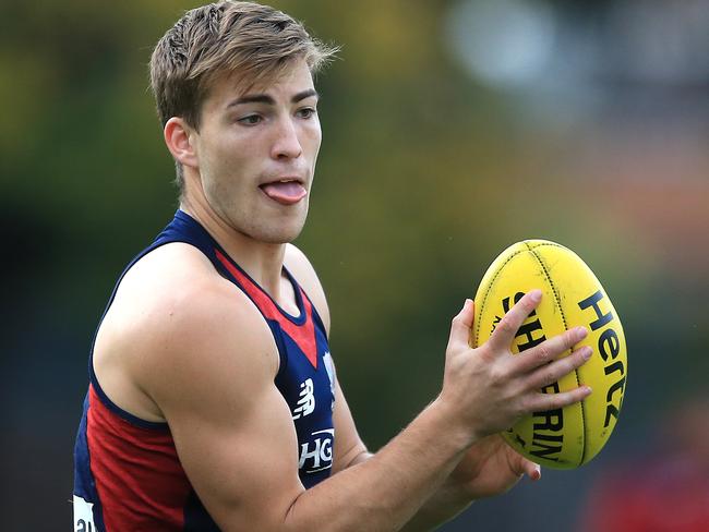 Jack Viney makes the most of his tribunal reprieve. Picture: Wayne Ludbey.
