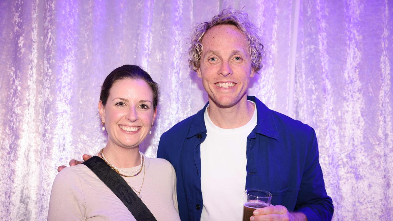 Ashleigh Gal and Ryan Kennedy at the 2024 Gold Coast Marathon welcome function at Crowne Plaza Surfers Paradise for Gold Coast at Large. Picture, Portia Large.