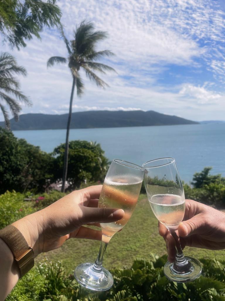 Cheers from Daydream Island. Picture: Kara Jung