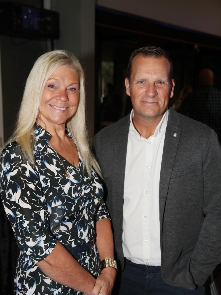 Big breakfast at the Gold Coast Turf Club for the Gold Coast Community fund. Kylie Carius, Lee Miles.. Picture Glenn Hampson. .