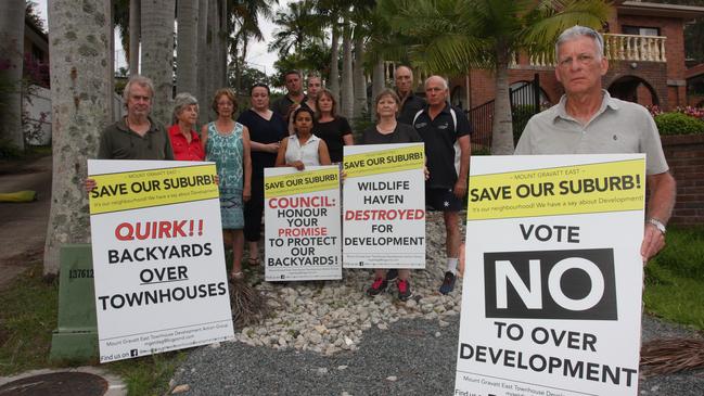 Mt Gravatt East residents rallied to stop a proposed townhouse development. Photo: Kristy Muir