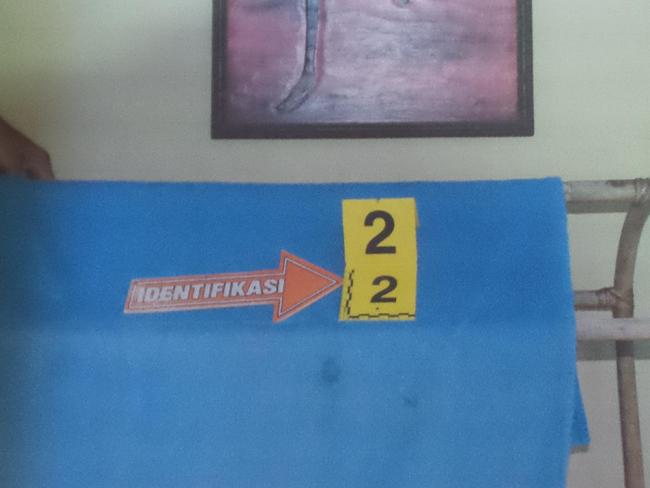 Blood spots in Kubu Kauh Beach Inn. Picture: Supplied