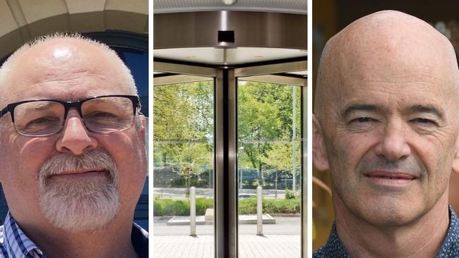 A revolving door of senior staff, including former CEOs Shane Gray (left) and Bernard Smith (right), was among the reasons Gympie Regional Council was struggling to recruit new staff, new reports claim.