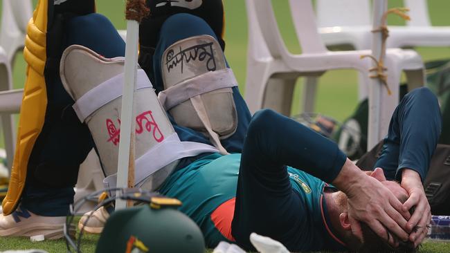 MUMBAI, INDIA - NOVEMBER 06: Steve Smith of Australia is seen after he completed training during an Australian training session at Wankhede Stadium on November 06, 2023 in Mumbai, India. (Photo by Robert Cianflone/Getty Images)