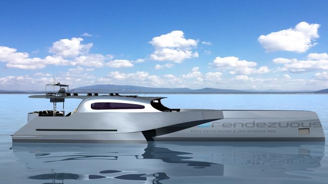 A concept drawing of a hydrogen-powered vessel planned by a Queensland company.