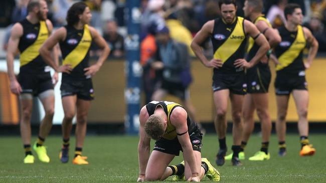 Round 8: Going down to Fremantle after a goal after the siren hurt more. But there was more pain to come. Picture: Wayne Ludbey