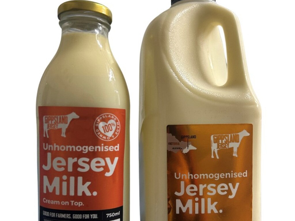 Gippsland Jersey recalled its unhomogenised 750ml and 2L products on August 1, 2024. Picture: Supplied