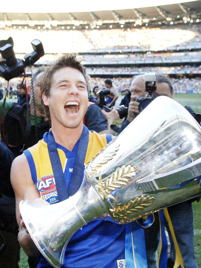 Then... Celebrating 2006’s Grand Final win over the Sydney Swans.