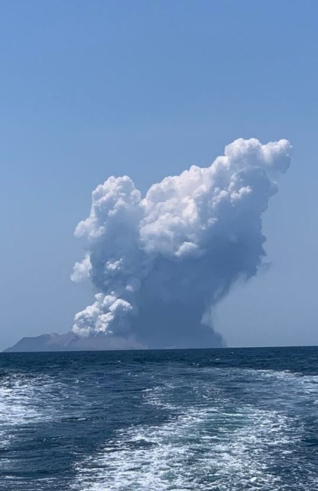 Smoke and volcanic ash could be seen pluming from White Island. Picture: @gnsscience