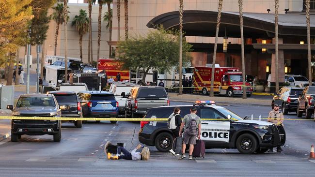 Police at the scene of the explosion. Picture: AFP