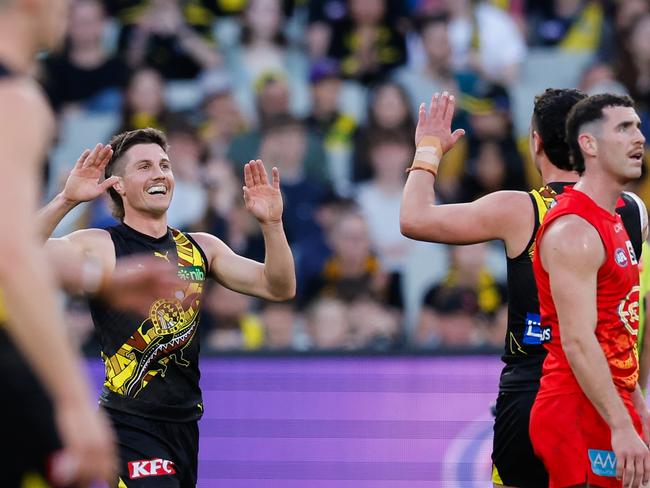 Liam Baker is tipped to leave Richmond as part of a mass exodus. Picture: Dylan Burns/AFL Photos via Getty Images