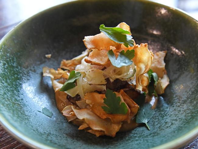 01/10/20 - Jerusalem artichoke, baba ganoush, picked shallot, fennel at Lou's Place at Rowland Flat.Picture: Tom Huntley