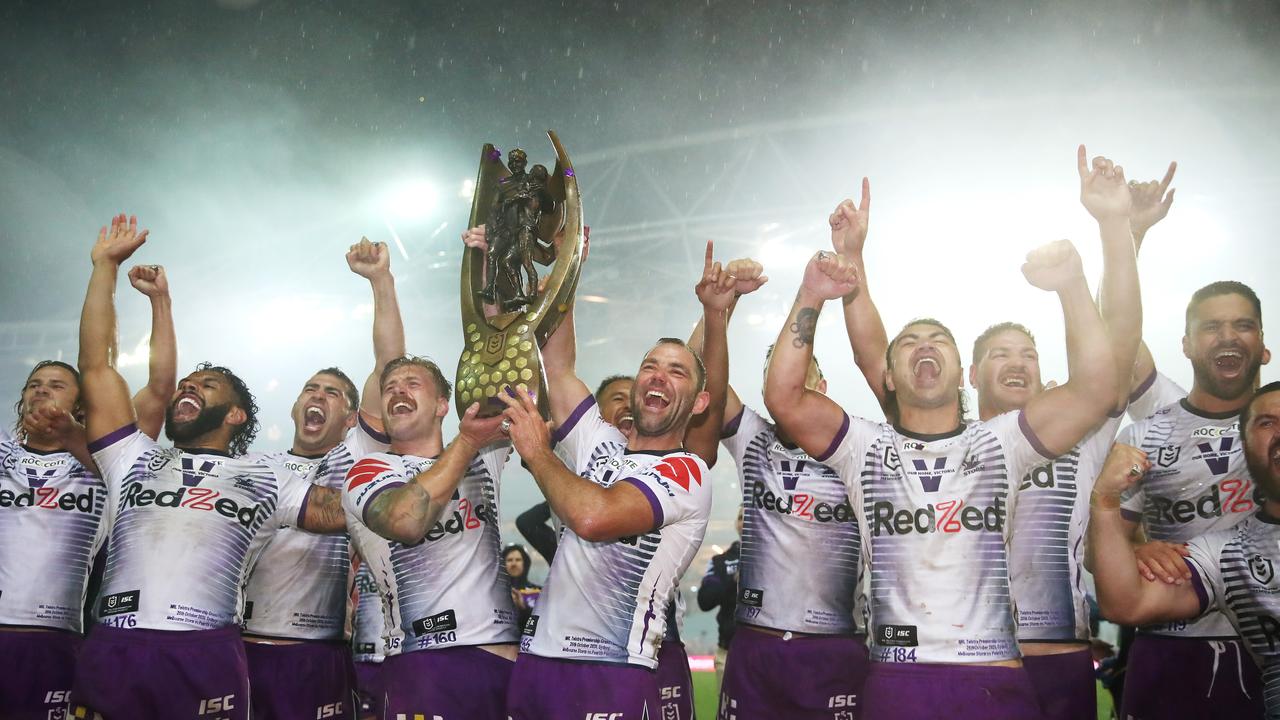 Craig Bellamy says the 2020 Grand Final win is one of Storm’s greatest considering all the adversity of the season. Picture: Getty Images.