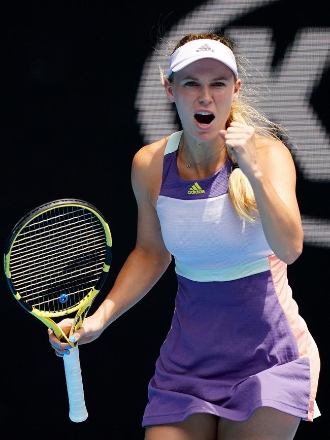 Caroline Wozniacki and her charity match opponent, Osaka, have recently returned to tennis after having kids. Picture: AAP Image/Scott Barbour