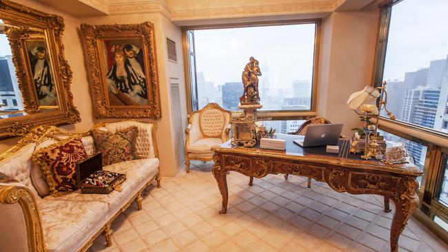 If you can tear your eyes away from the ornate interior, the $100 million apartment boasts hard-to-beat views of Central Park and the Manhattan skyline. Picture: Sam Horine