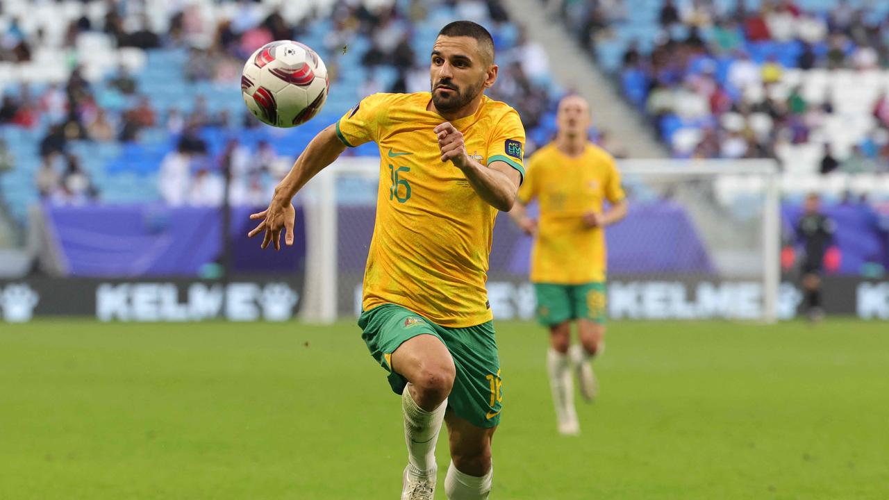 Aziz Behich is set to play with one of the biggest stars in the world after the Socceroos defender signed a loan deal to join Cristiano Ronaldo’s club in Saudi Arabia. Picture: Giuseppe Cacace / AFP