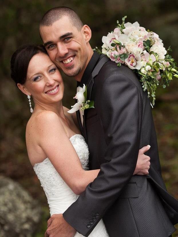 RFS firefighter Andrew O'Dwyer with his wife Melissa.