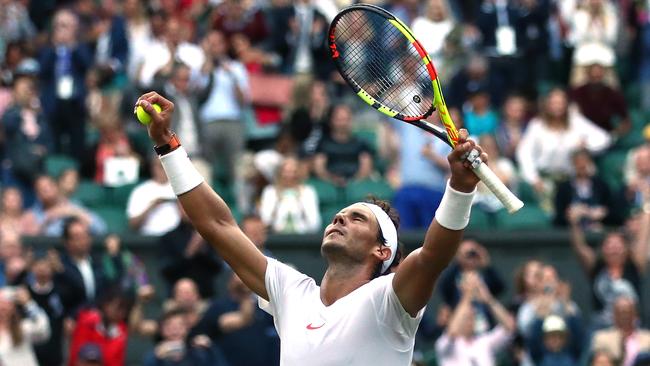 Rafael Nadal into the semi-final at Wimbledon.