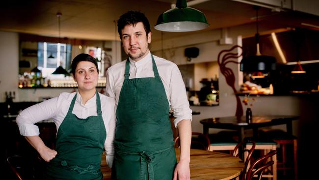 Federica Andrisani and partner Oskar Rossi who are chefs and co-owners of Fico restaurant in Hobart. Picture: supplied