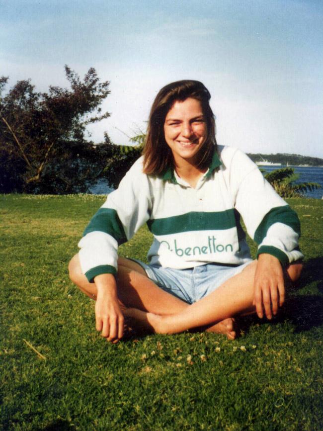 Caroline pictured in her green and white Benetton top which was not sold in Australia at the time.