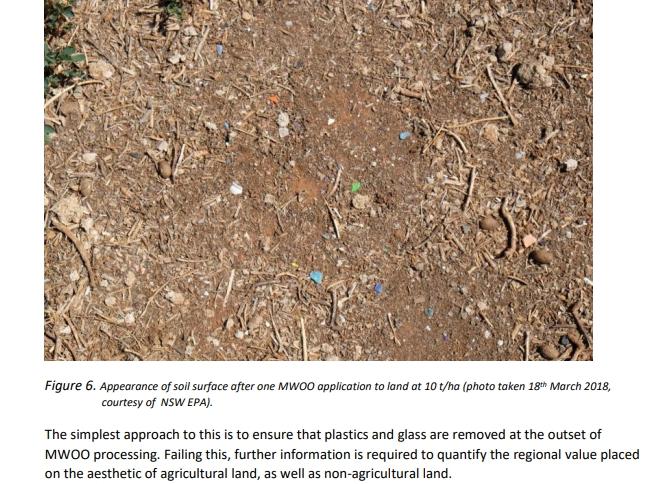 A screenshot of the EPA report into Mixed Waste Organic Material use in NSW.