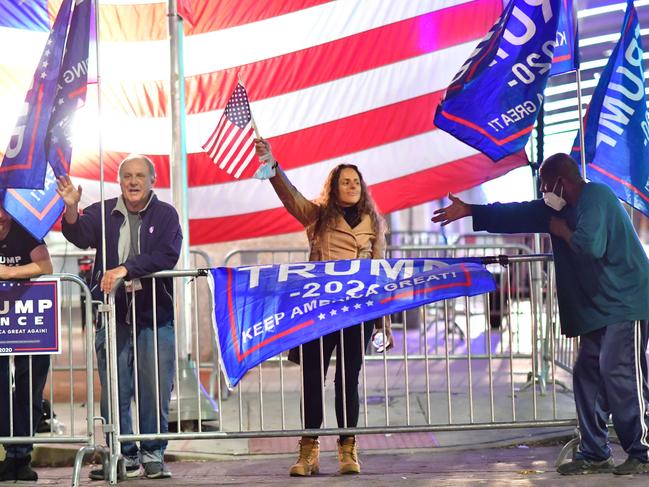 Supporters of President Donald Trump demonstrating in Philadelphia, Pennsylvania, after the US election was called. Picture: Getty