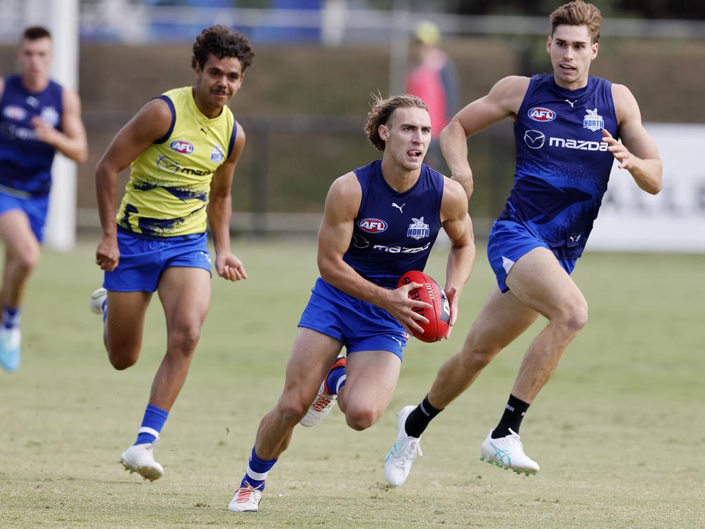 Charlie Lazzaro impressed for North Melbourne in the intraclub. Picture: Michael Klein