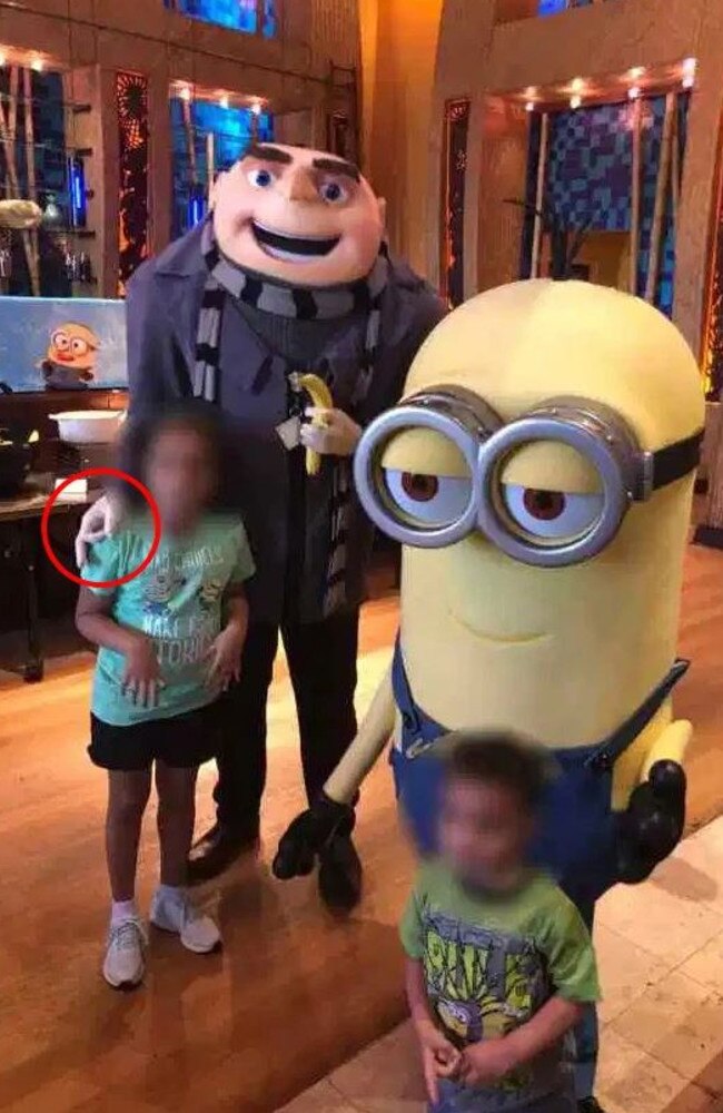 The Despicable Me actor was sacked after the Zinger family discovered his gesture in the photo. Picture: Richard Zinger
