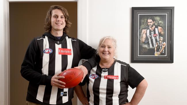 Riley Grundy is Collingwood star Brodie Grundy’s brother. Could he join him in black and white? Picture: Naomi Jellicoe