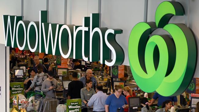 Shoppers at a Woolworths supermarket in Sydney. Picture: AFP